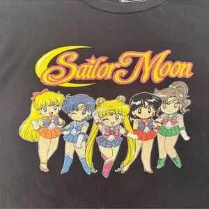 Sailor Moon Graphic T-Shirt Mens Small Black Good Anime Streetwear Retro Style
